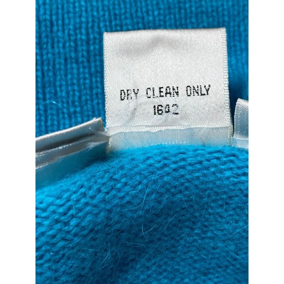 Newport News Jeanology Sweater Women 2X Blue Angora Lambswool Blend Cowl Neck - Picture 6 of 8